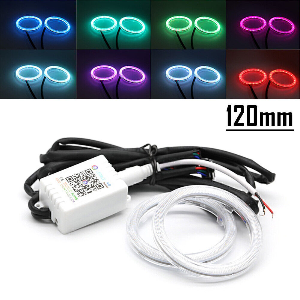 120mm RGB Automotive COB LED Angel Eye Light Halo Light Remote Control Kit