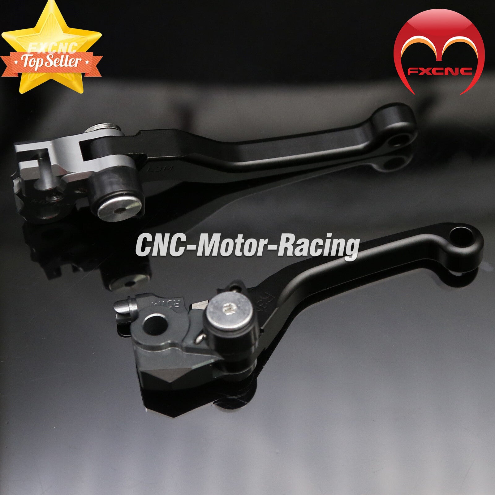 CNC pivot cross-country bike brake and clutch lever for TC125/TC250 2019-2020 2021 kit in black.