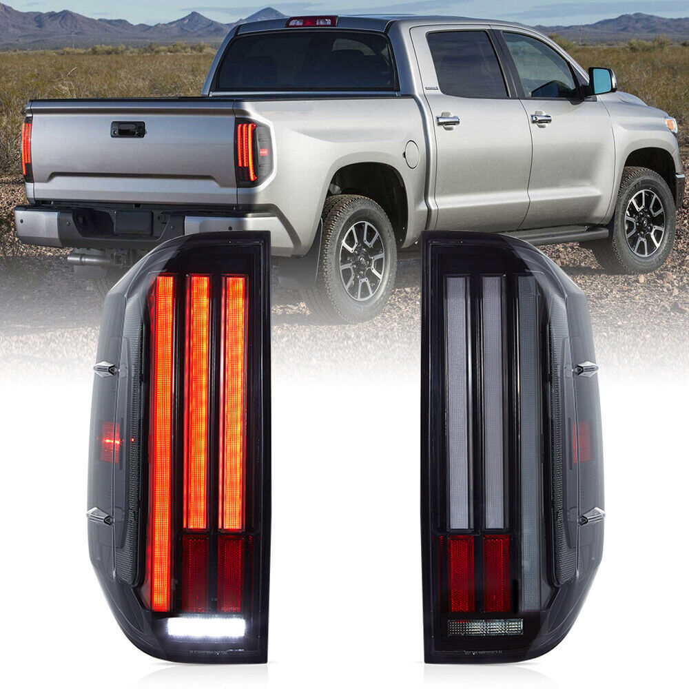 Suitable for 2014-2021 for Toyota Tundra Smoked LED Taillights with Starter Light LED DRLs