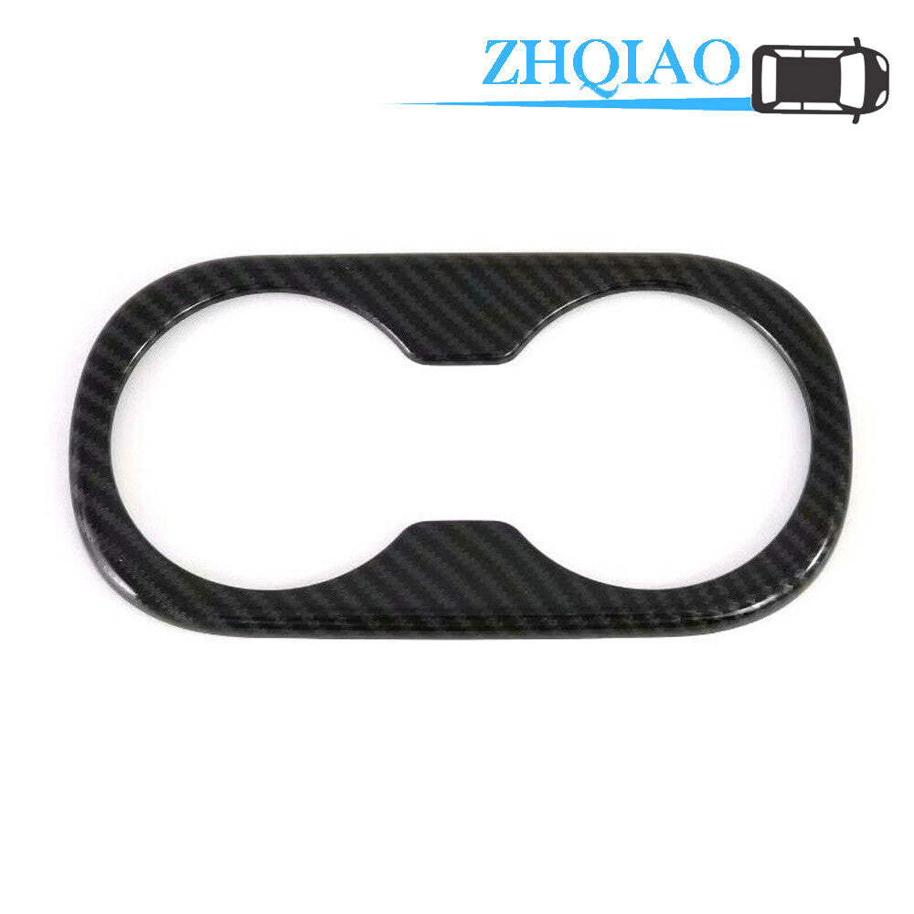 ABS Carbon Fiber Rear Row Water Holder Cup Cover Trim Fit for Toyota Prius 2017-2020