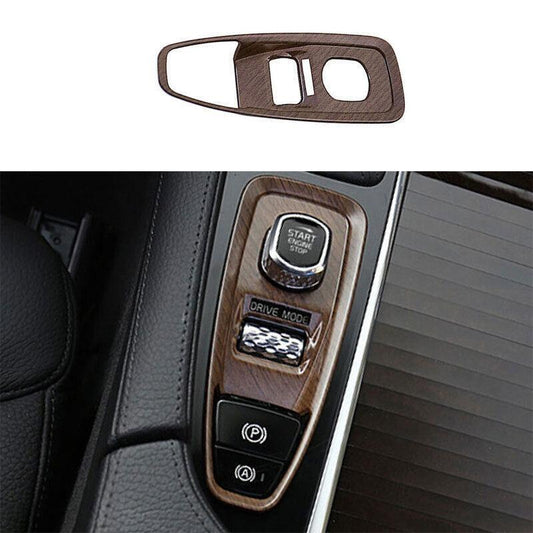for Volvo S60 2019-2023 Brown Wood Grain Electronic Handbrake Cover Trim 1PCS