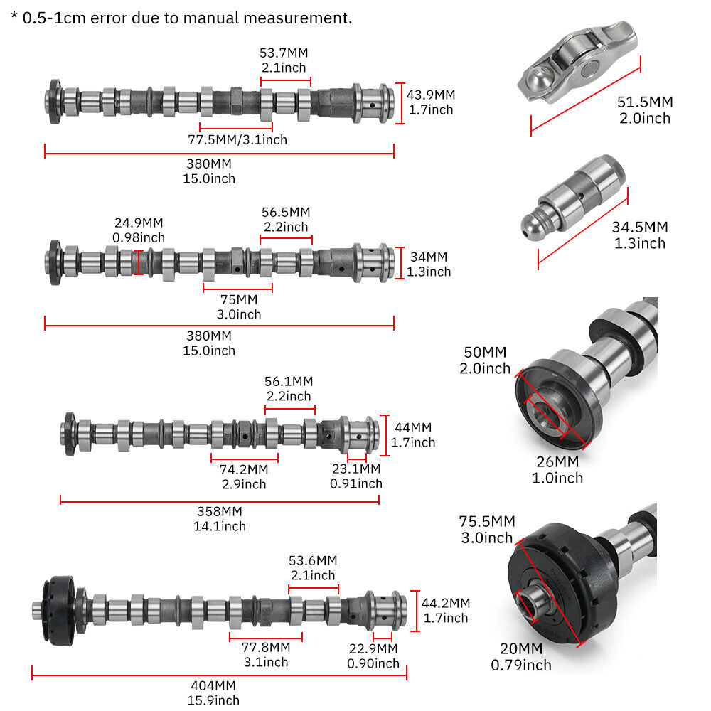 3.6L Cam Camshafts Rockers Lifters Kit For 2011-16 for Chrysler for Dodge for Ram Pentastar