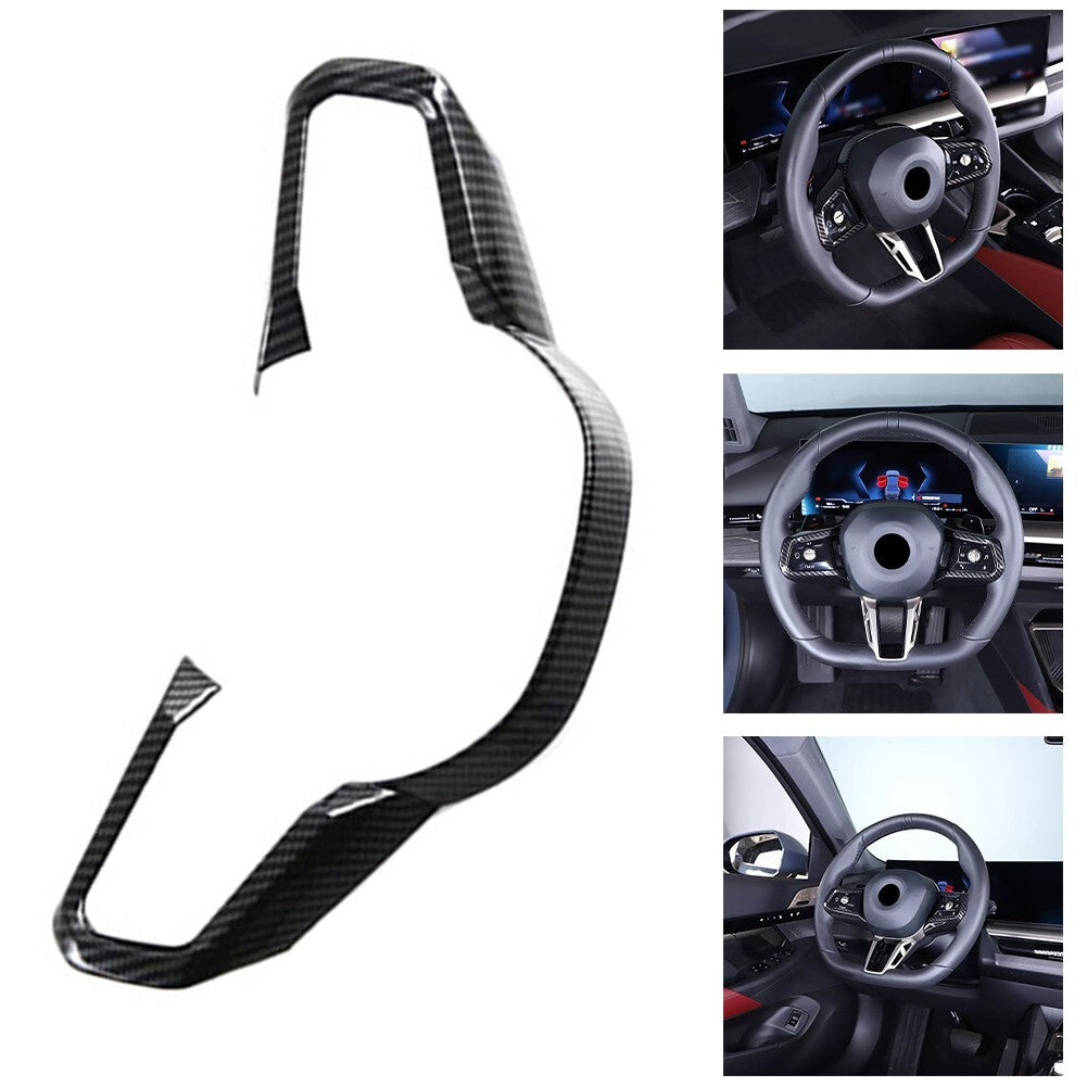 ABS Carbon Fiber Steering Wheel Top Frame Trim Fits for BMW 5 Series G60 2024
