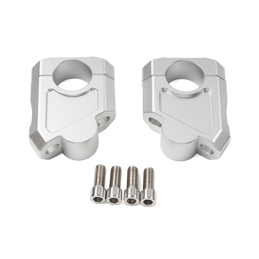 Silver Motorcycle 28mm 1 1/8 Handlebar Mount Clamp Riser fit for Suzuki for Kawasaki