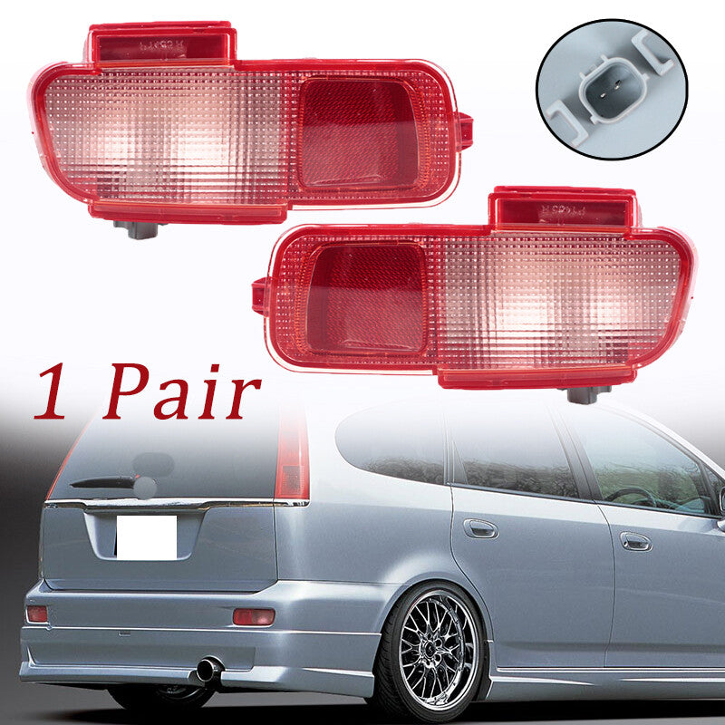 1. Dual rear fog lights for Honda Stream RN1 RN3 2001 - 2003 rear bumper reflectors