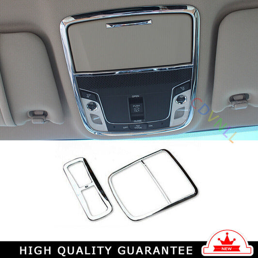 Front Reading Lamp Frame Cover Trim for Honda Accord 9th 2014-2017 Chrome Silver
