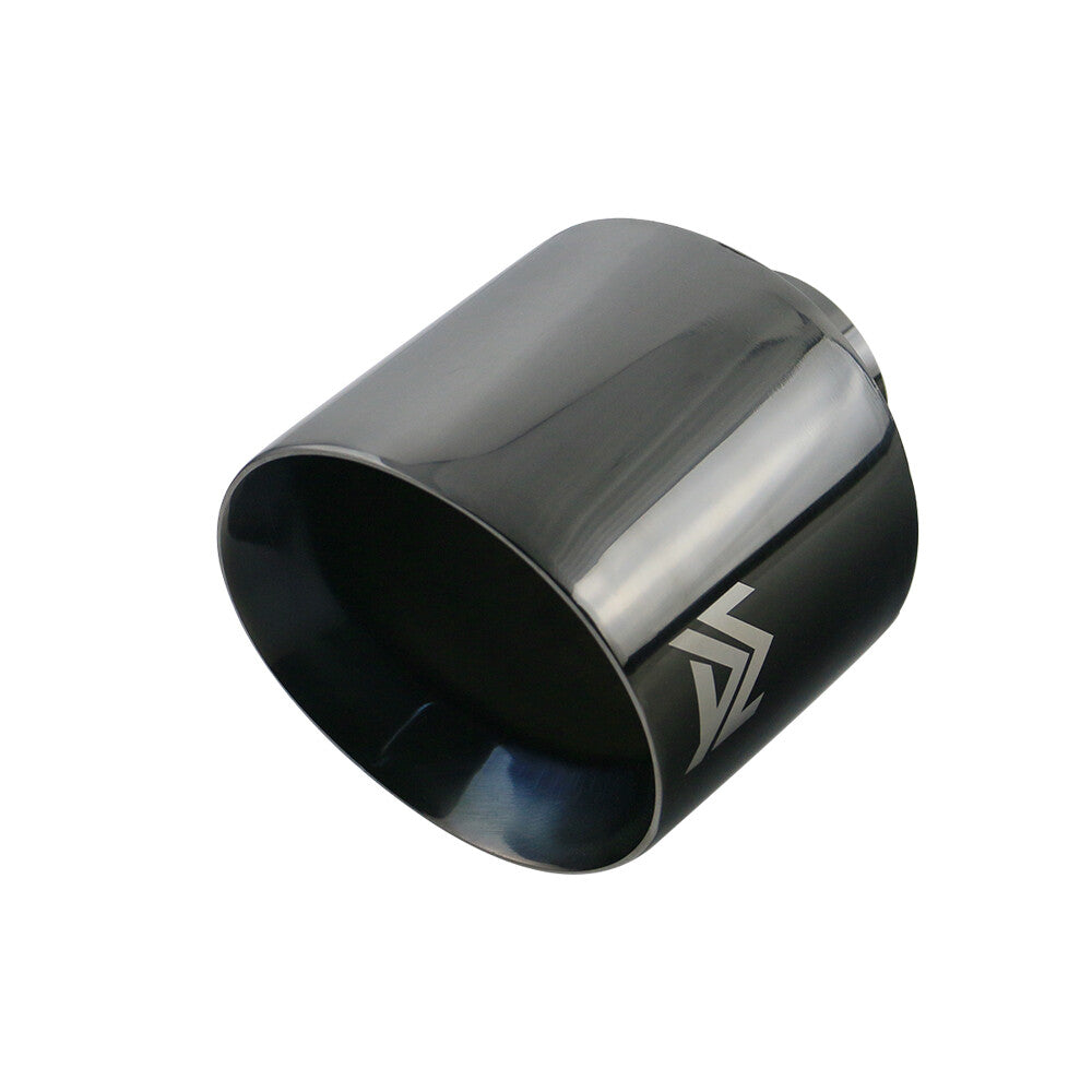 1PC Universal 2.5'' ID 4.5'' OD Exhaust End Tips Muffler Black Tip Slant