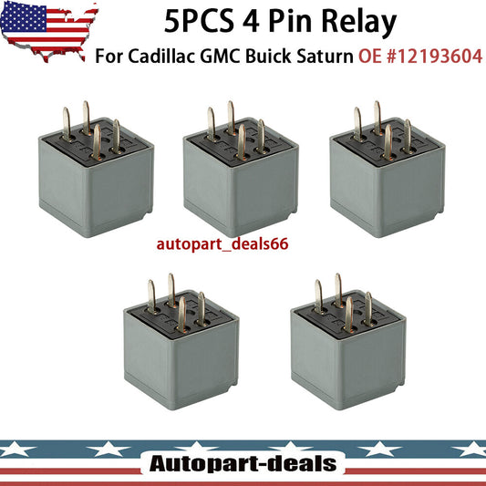 Set of 5 4Pin Relay Starter for CHEVROLET IMPALA TAHOE for GMC SAVANA 12193604 US