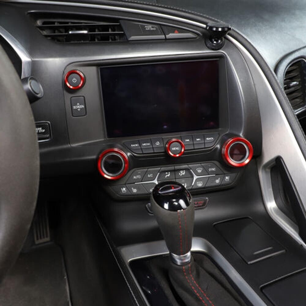 Red AC Switch Volume Button Trim Ring Button for Corvette C7 14-19 Accessories