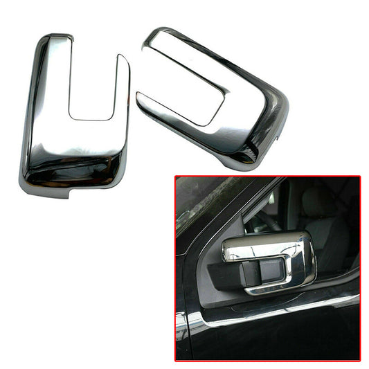 2pcs Chrome Side Wing Rear View Mirror Cover Cap Trim Fit for Ford F150 2021-22