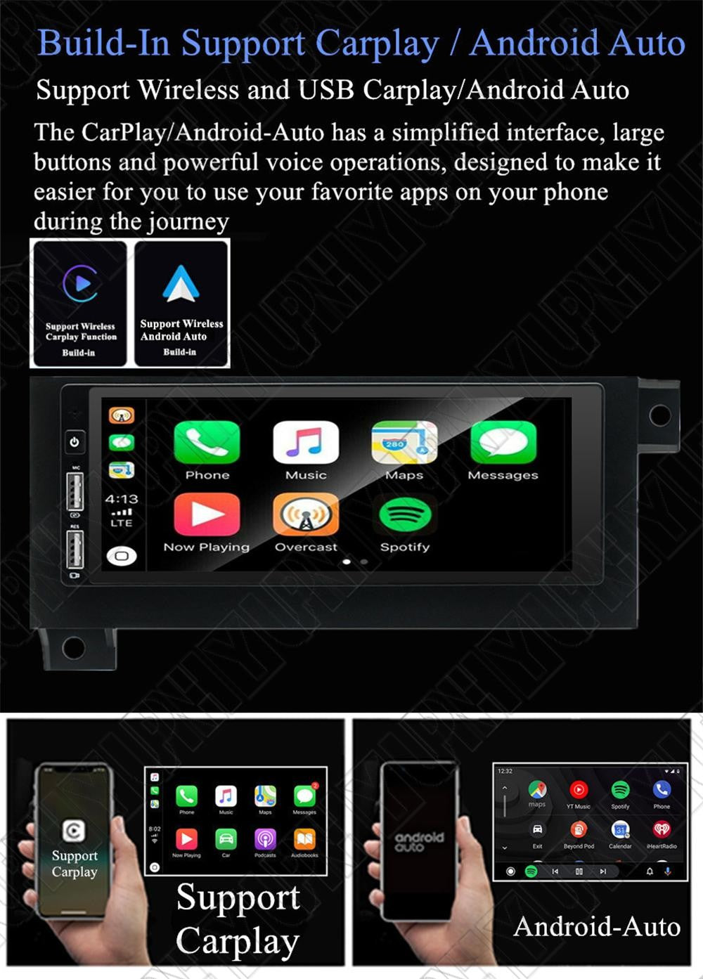 6.8For Android 13 Car Stereo Radio GPS Carplay for Eagle / for Jeep for Wrangler