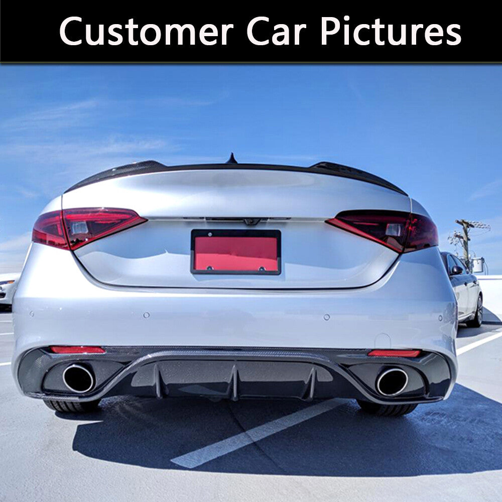 Fit for Alfa Romeo Giulia Sport 16UP Rear Bumper Diffuser Chin Lip Carbon Fiber