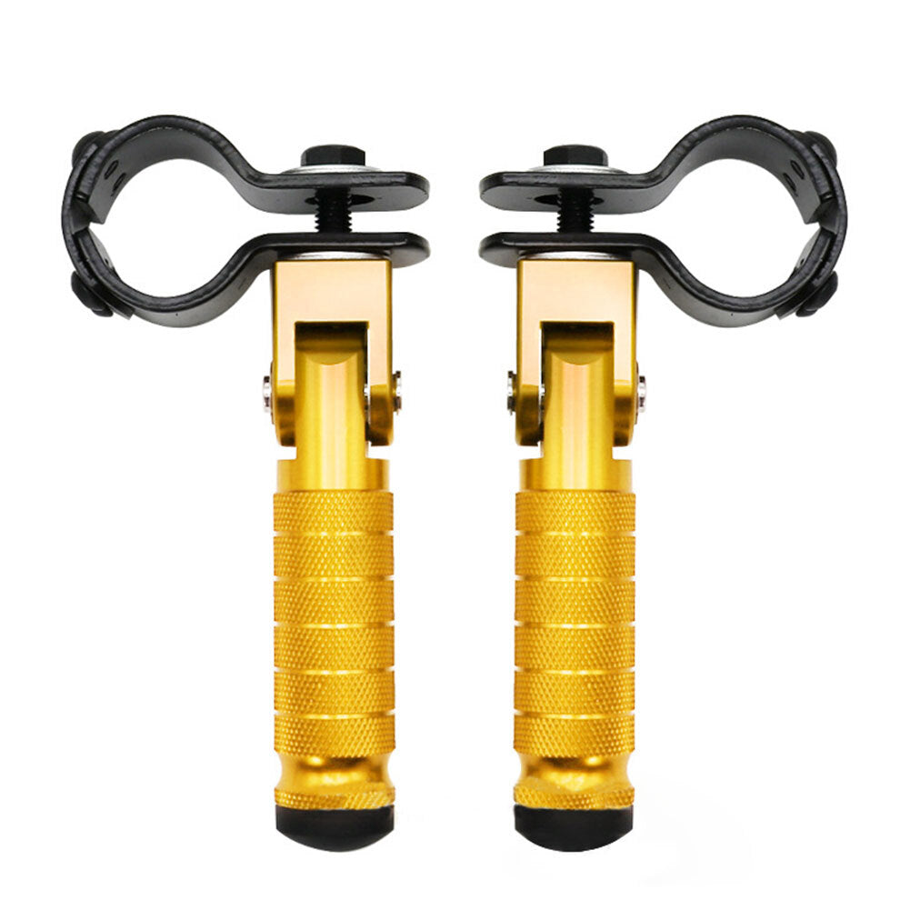 CNC Folding Rearsets Folded Motorbike Footrest Bicycle Foot Pegs Pedal Gold 2pcs