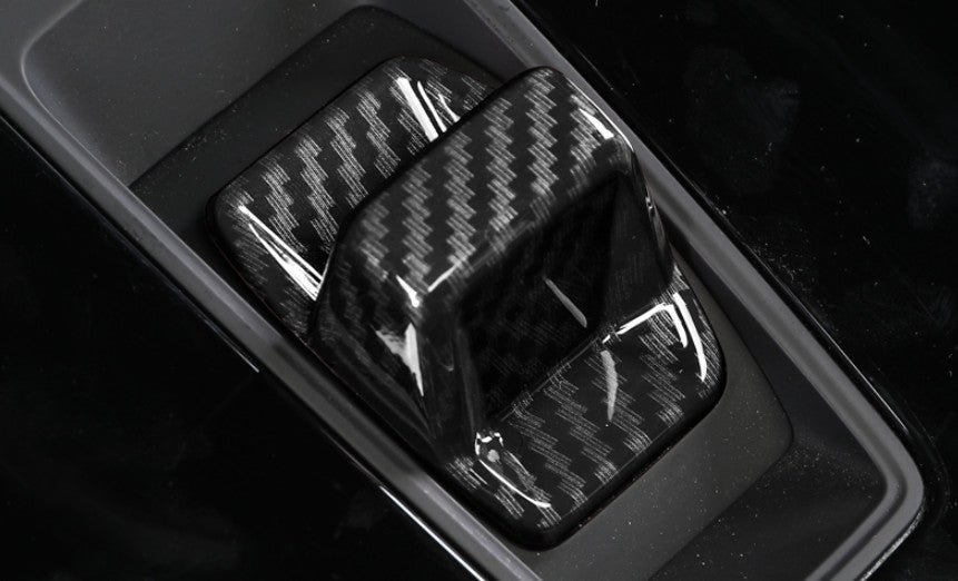 For 2022-23 for Audi A3 ABS Carbon Fiber Gear Shift Knob Shifter Lever Cover Trim 1X
