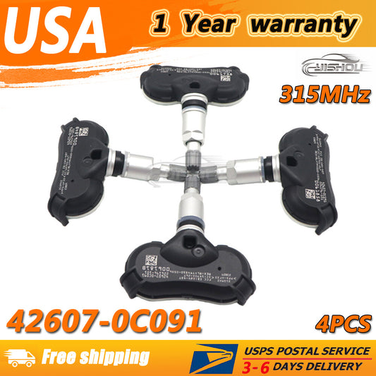 4PCS Tire Pressure Sensor TPMS 42607-0C091 for Toyota Tundra Sequoia 2018-2019