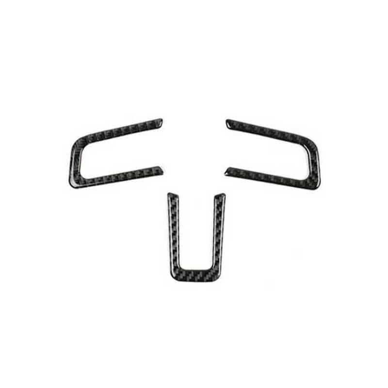 Fit for Ford for Mustang 2015-2022 Carbon Fiber Steering Wheel Cover Panel Trim 3PCS
