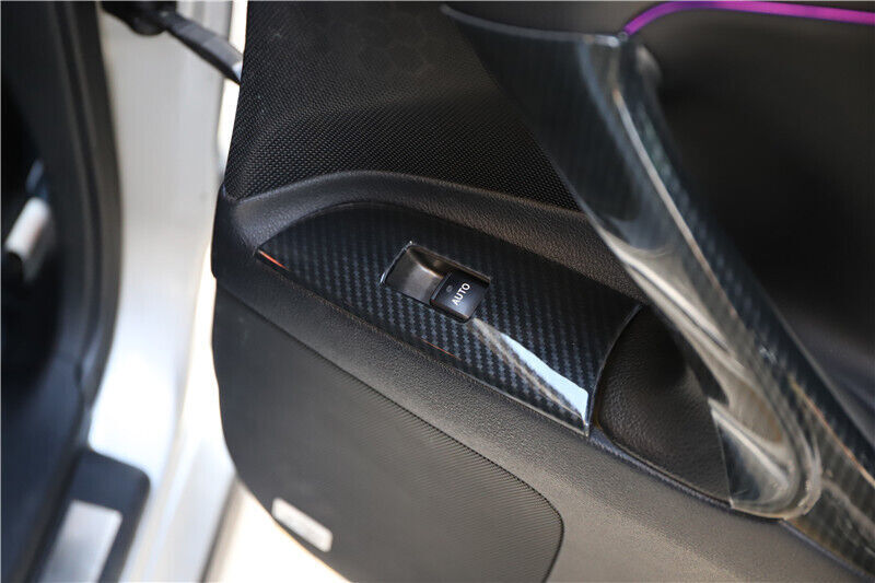 Car Inner Door Armrest Panel Trim 4PCS Fit for Lexus IS 06-11 Black Carbon Fiber