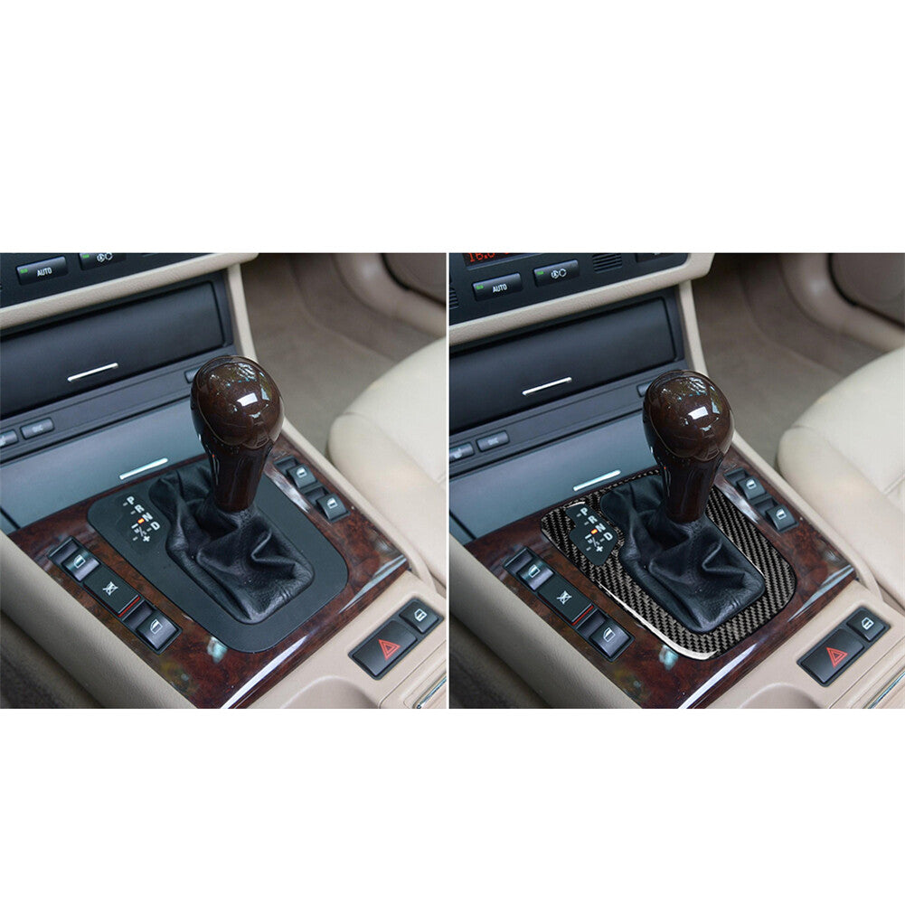 Carbon fiber gear shifter frame cover trim for BMW 3 Series E46, 1998-05