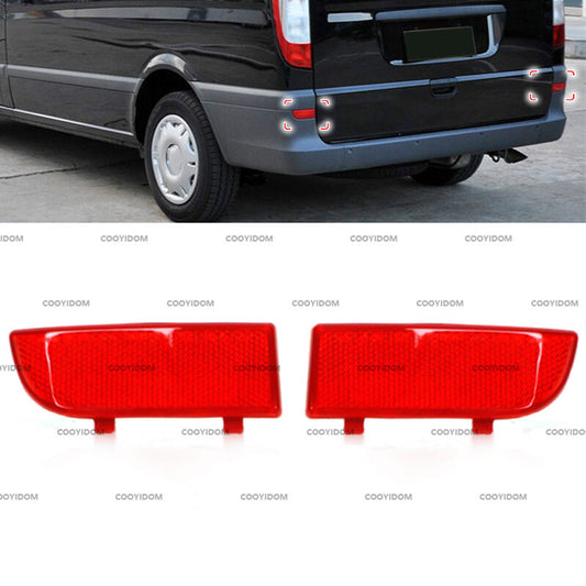 Pair Rear Bumper Reflector Light Cover for Mercedes-Benz Vito Viano W639 2003-14