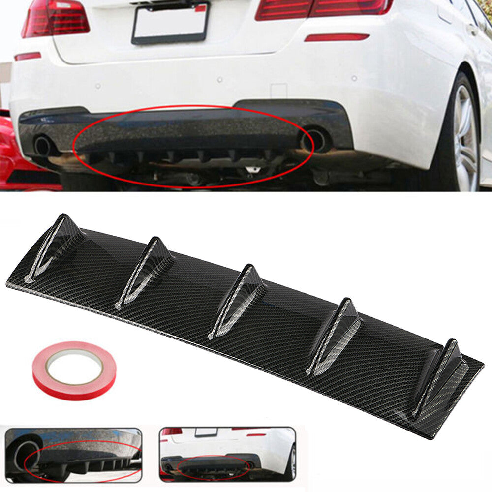 Universal rear bumper lip diffuser shark fin saucer carbon fiber