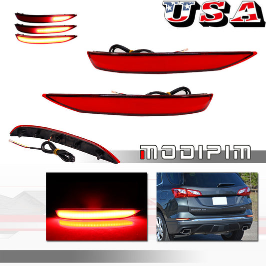Red lens rear bumper reflector turn signal lights applicable to 2018-20 for Chevrolet Equinox