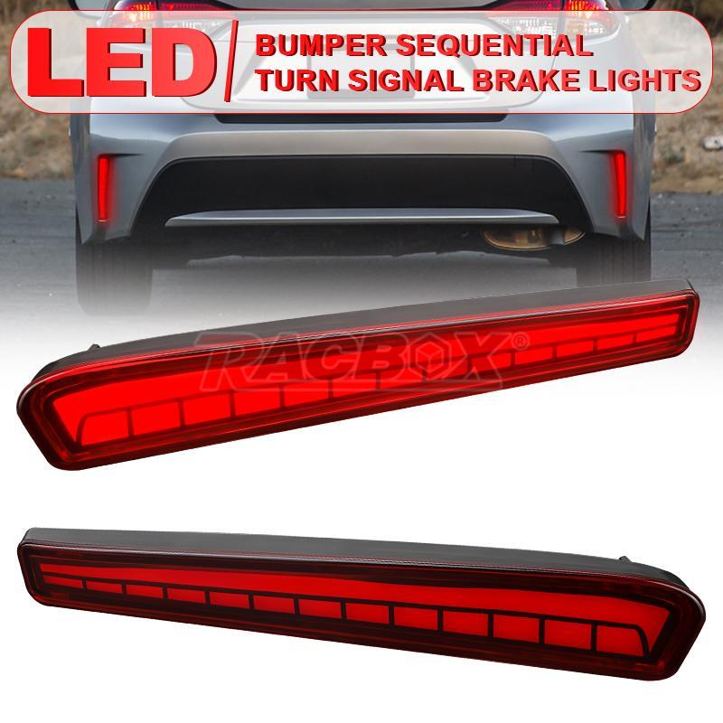 2X LED Red Rear Bumper Reflectors Tail Brake Lights for Toyota for Corolla 2020 2021