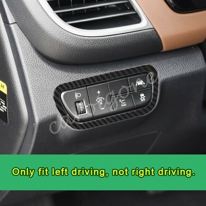 for Kia Seltos 2020-2023 Carbon Fiber Color Headlight Switch Button Frame Trim
