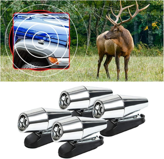 4Silver Universal Elk-Deer-Animal Alert Warning Whistles System 4 Car/Truck/Bike