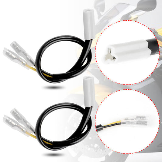 2X Turn Signal Light Adapter Plug Wiring Connectors for Yamaha YZF R1 R3 R6 FZ6R