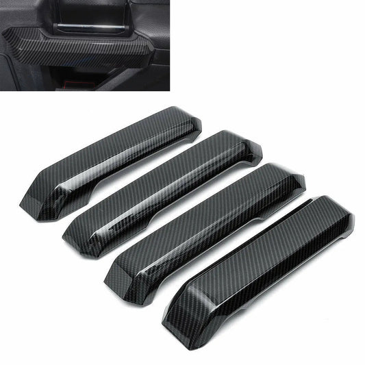 for Ford F150 2015-2020 Carbon Fiber Interior Door Grab Handle Cover Trim Decor