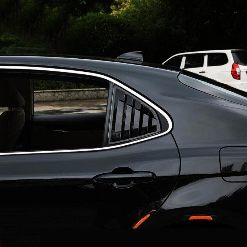 for Toyota for Camry 2018-2023 Bright Black Side Window Louver Shutter Cover Trim 2P