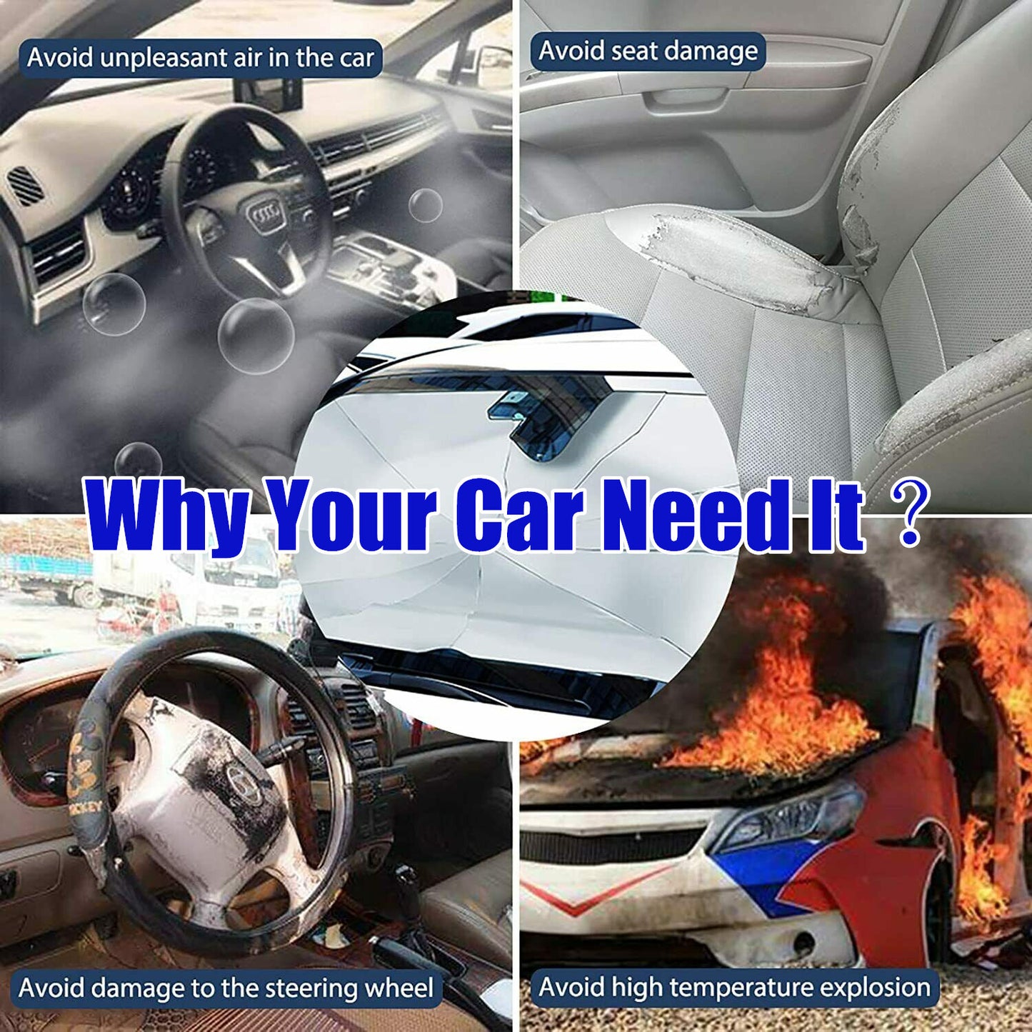 for Cadillac Accessory Car Windshield Umbrella Sun Shade Foldable Visor Cover