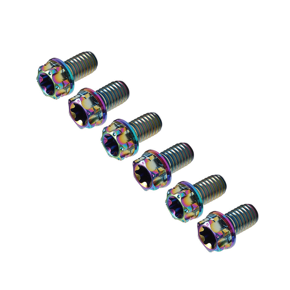 6pcs Bolts Torx Head Flange Screws M6x35mm For Motorcycle Bike Rainbow