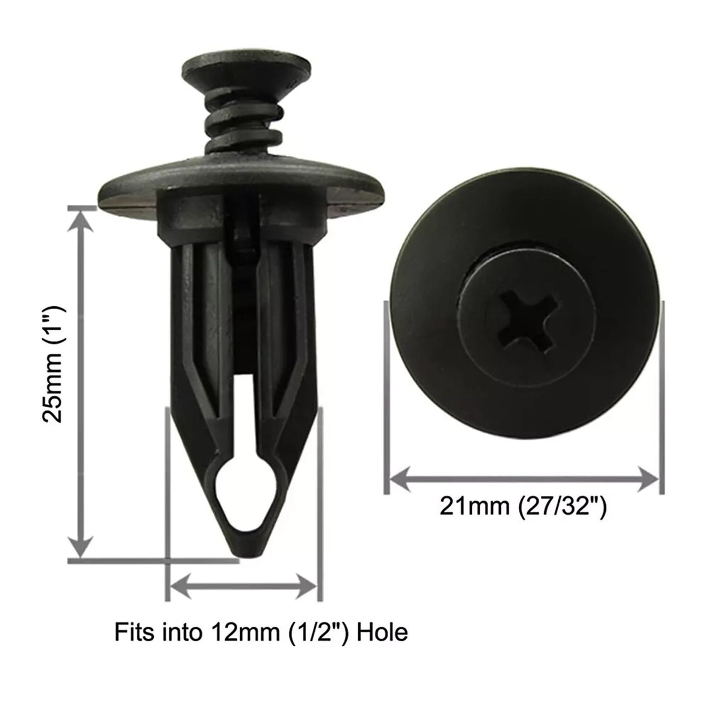 25 Front Rear Bumper Fascia Retainer Push Clips For GM 10140480 for Chrysler 6502625