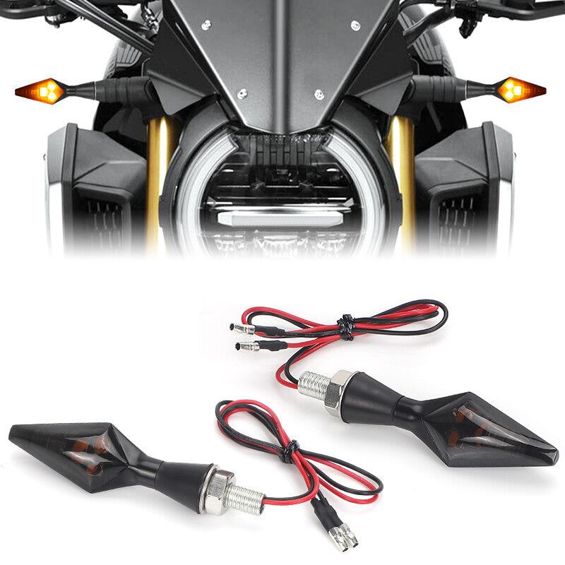 Motorcycle LED for Mini Turn Signal Blinker Light Lamp Black For Bobber Cafe Racer