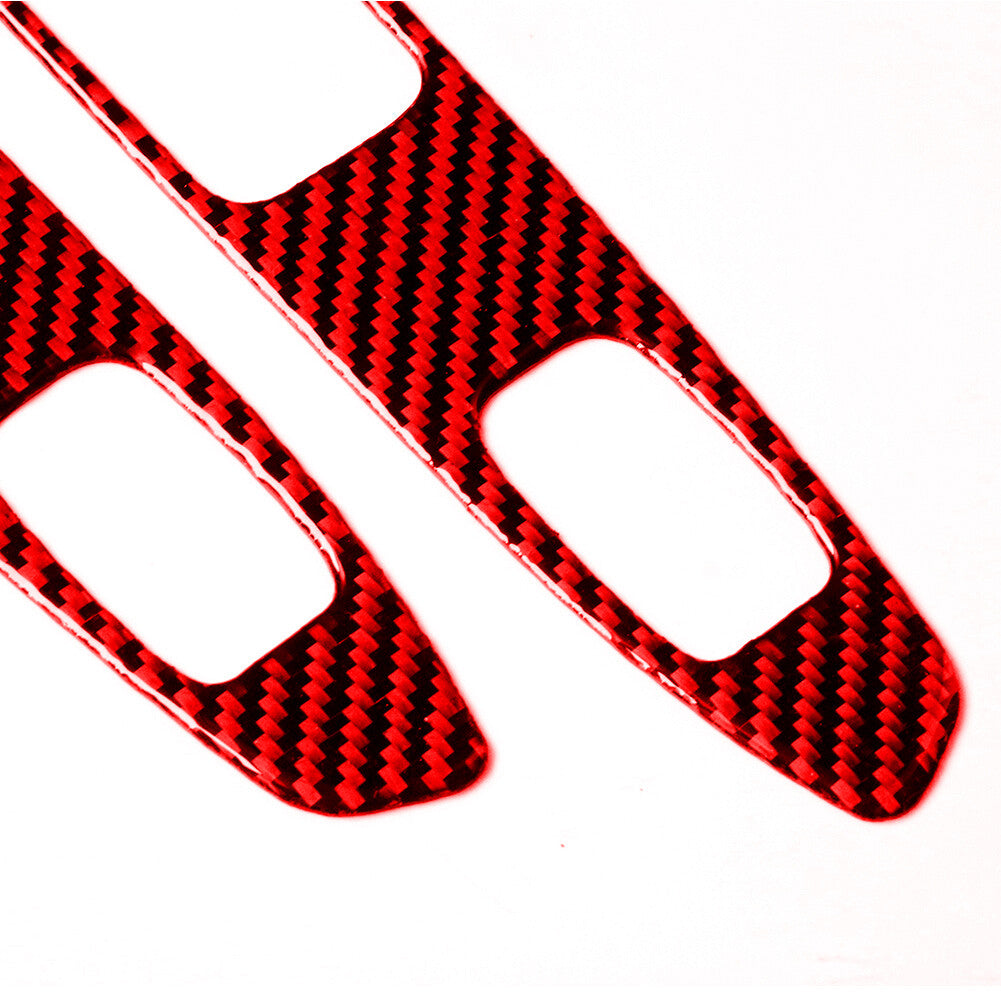 4Pcs Red Carbon Fiber Window Switch Panel Trim Cover for Subaru Forester 2005-08