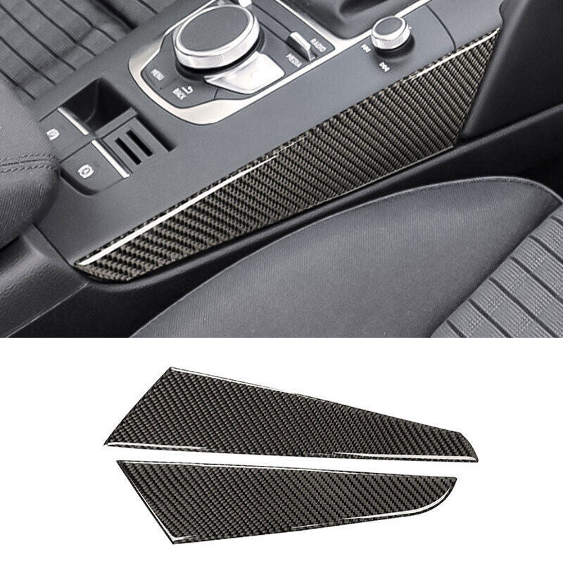 for Audi A3 S3 2014-2020 Real Carbon Fiber Console Gear Shift Both Side Trim 2P