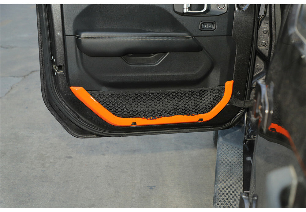 Inner Door Net Pocket Trim for Jeep for Wrangler JL JT Gladiator 2Dr 2018+ABS Orange