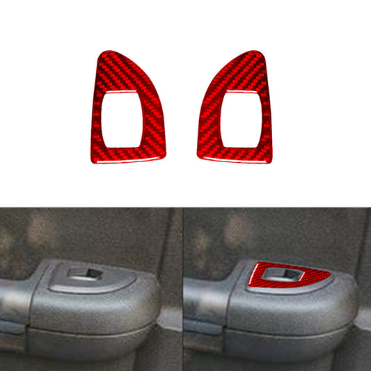 Red Carbon Fiber Rear Door Control Trim For Silverado/tahoe/ for sierra 07-14 Type C