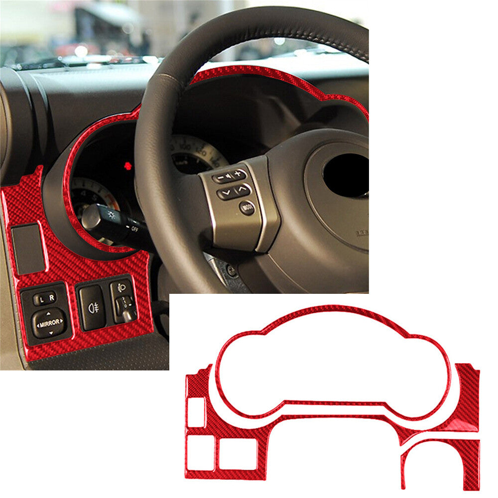 For Toyot@ FJ Cruiser 07-21 Red Carbon Fiber Dashboard Speedometer Surround Trim