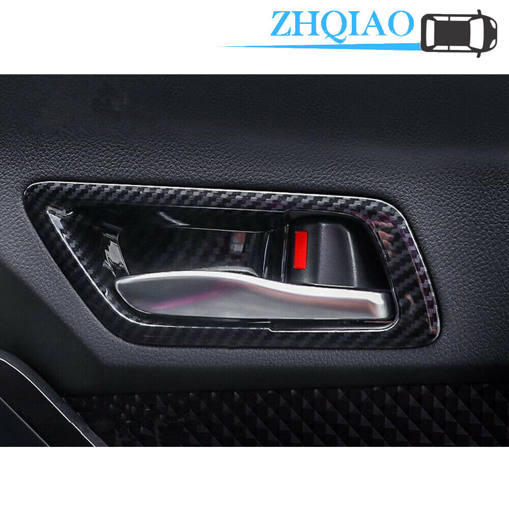 4Pcs Carbon Fiber Inner Door Handle Bowl Cover Trim Fits for Toyota CHR C-HR 16-19