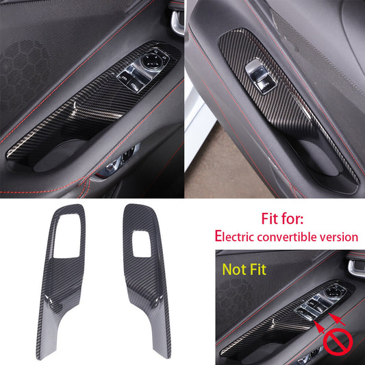 Carbon ABS Window Lift Switch Panel Trim for Corvette C8 2020+Manual Convertible