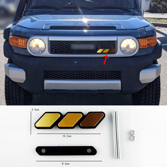 3-Color Front Upper Mesh Grill Grille Badge Trim for Toyota FJ Cruiser 2007-2014