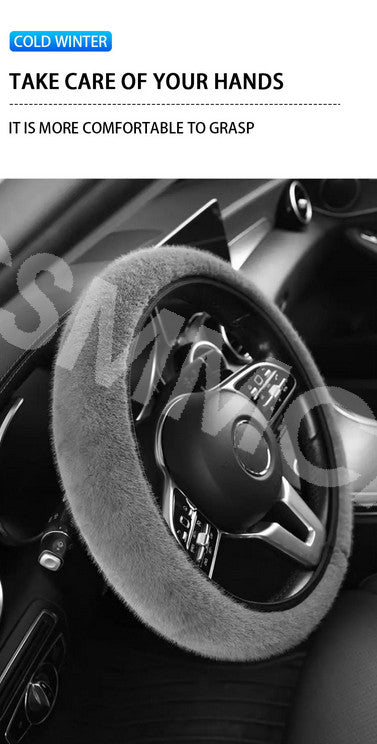 Steering Wheel Cover Warm Auto Steer Wheel Protector Winter Plush Accessories