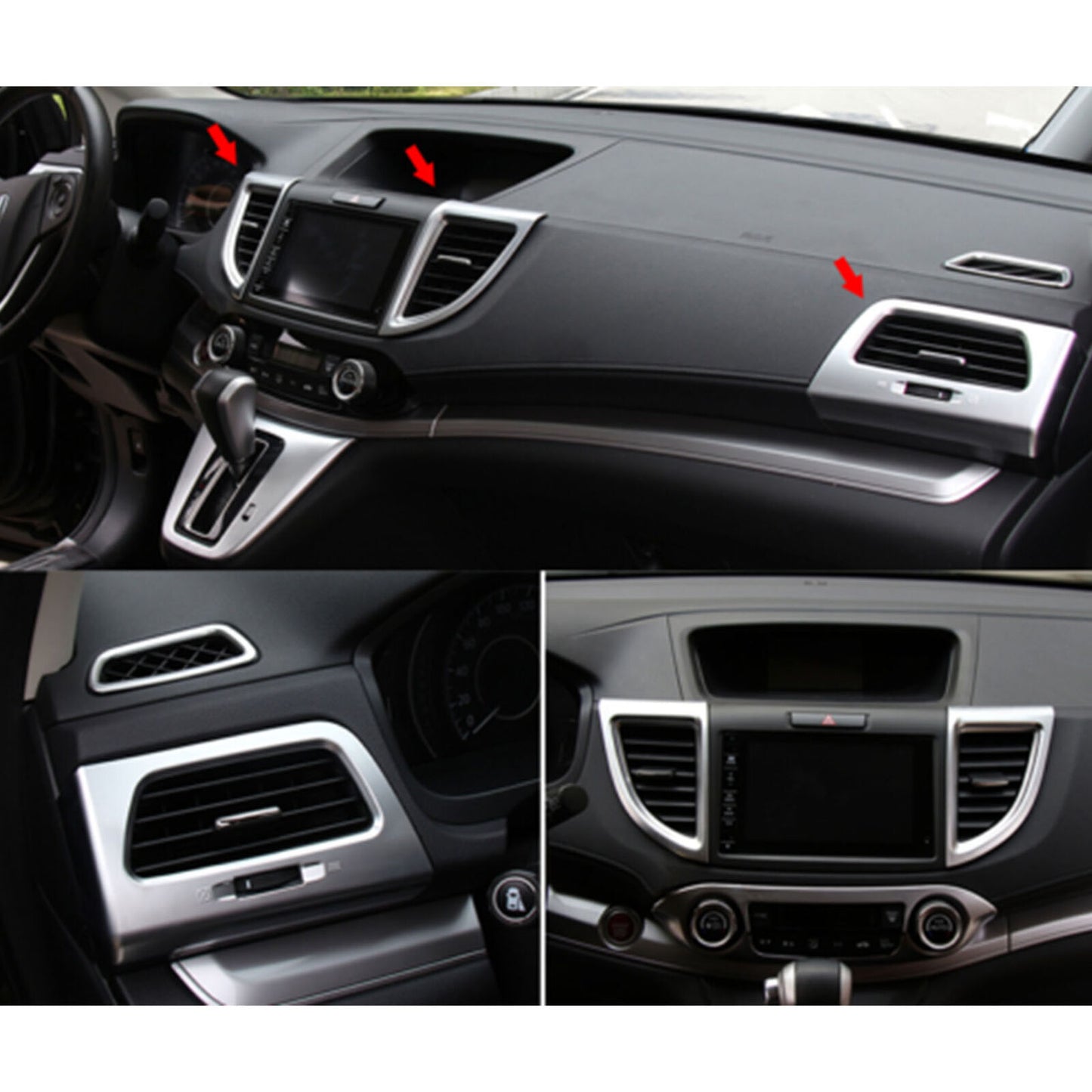 4X Matte Silver Car Dashboard Air Outlet Trim Cover for Honda CRV/CR-V 2012-2016