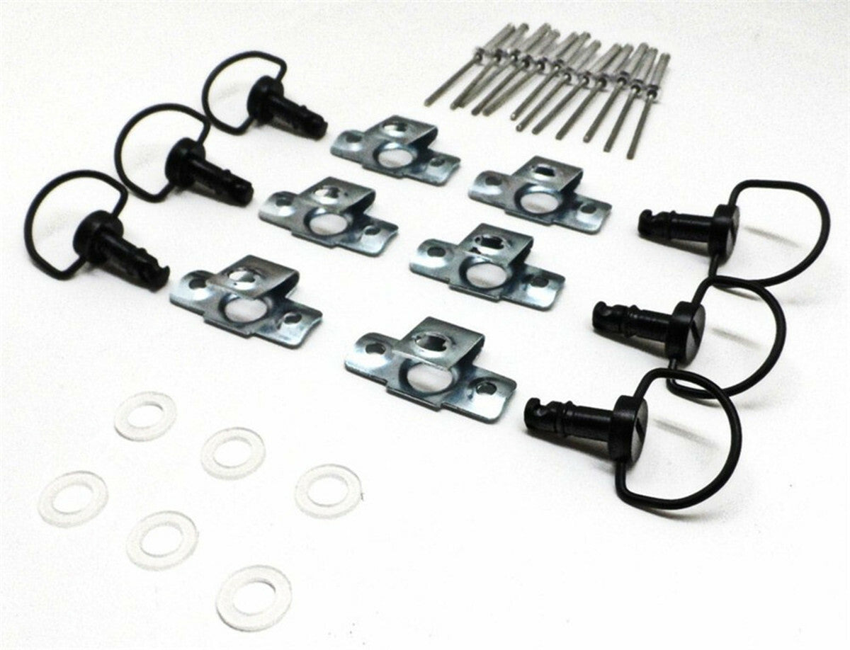 10 Set 1/4 Turn Fairing Race Fasteners Turn Quick Release D-Ring 17mm Accessory