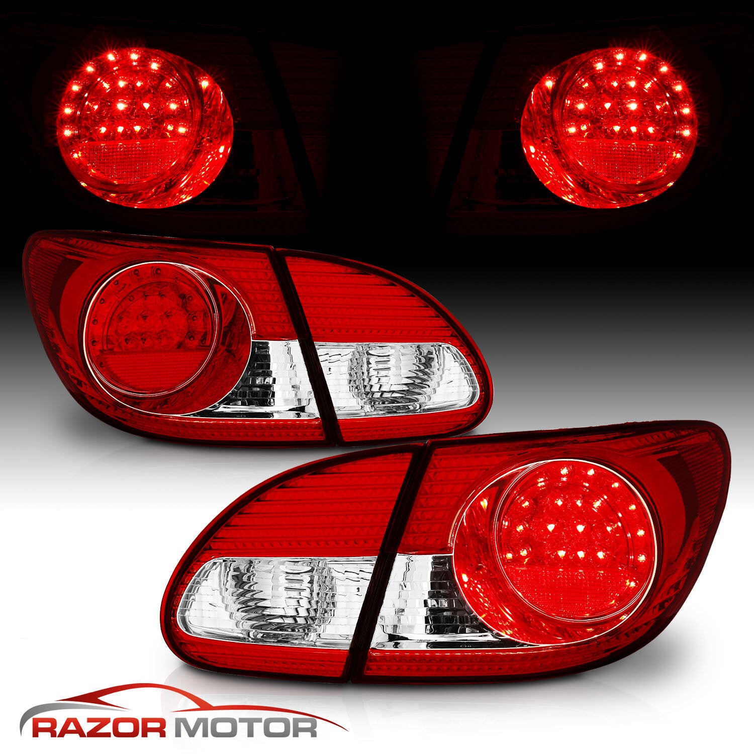 LeftRight LED Tail Lights For 2003 2004 2005 2006 2007 2008 for Toyota for Corolla Pair