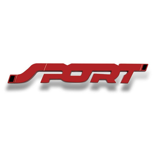 Red sticker logo for sports racing, trunk, rear boot, side badge decal