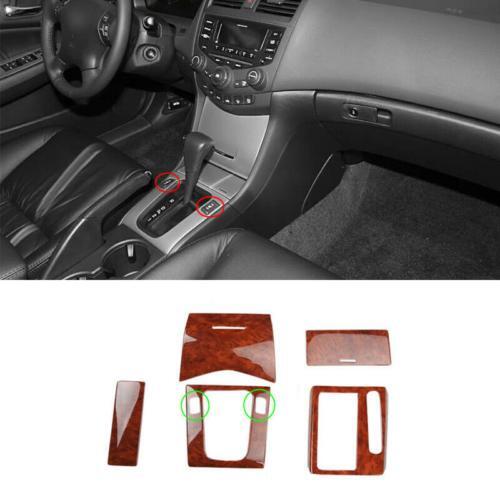 for Honda Accord 7th 2003-2007 Central Console Gear Shift Decor Cover Wood Grain
