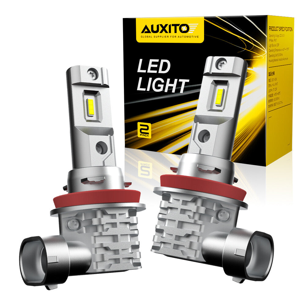 AUXITO H11 LED Whitening Gold and Silver Tablets for Seniors 6000K Platinum Butter 2nd Generation M4